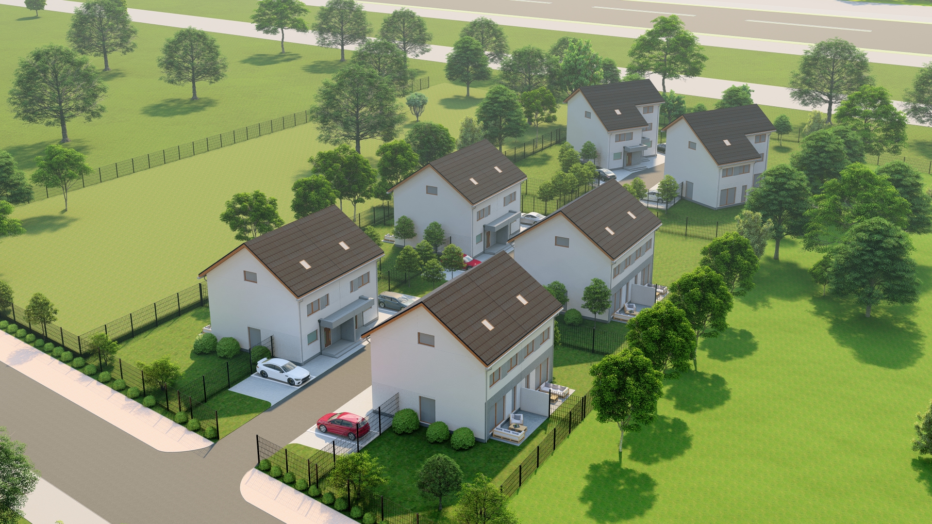 Osiedle Na Sadowej - wizualizacja z lotu ptaka